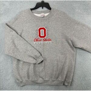 VINTAGE Ohio State Buckeyes Crew Neck Sweatshirt Mens XL Grey Pullover B-Wear